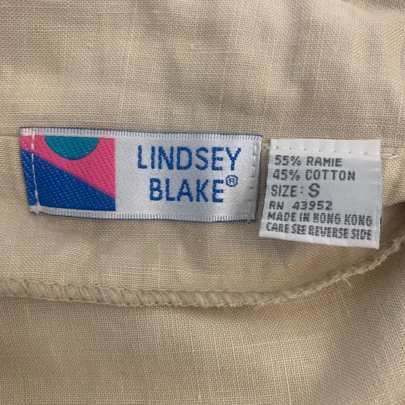 Lindsey Blake Vintage Women's Top S Beige Cotton Classic Cable Knit Collared - Picture 5 of 7